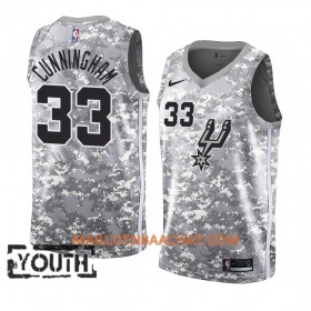 Maillot NBA San Antonio Spurs Dante Cunningham 33 2018-19 Nike Gris Swingman - Enfant